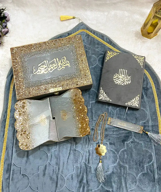 Grey royale quran box set